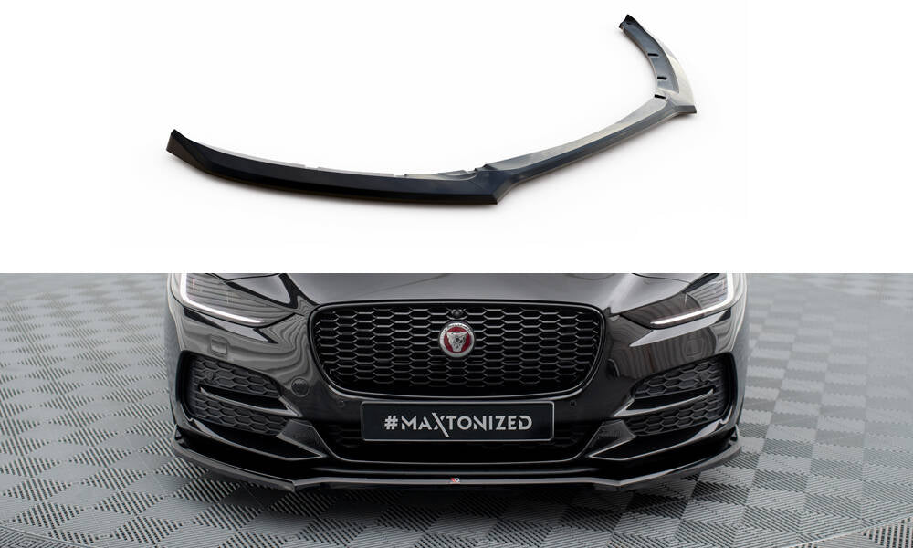 Maxton Design Street+ Spoilerlippe Front Ansatz V.1 passend für Jaguar XE X760 Facelift schwarz Hochglanz