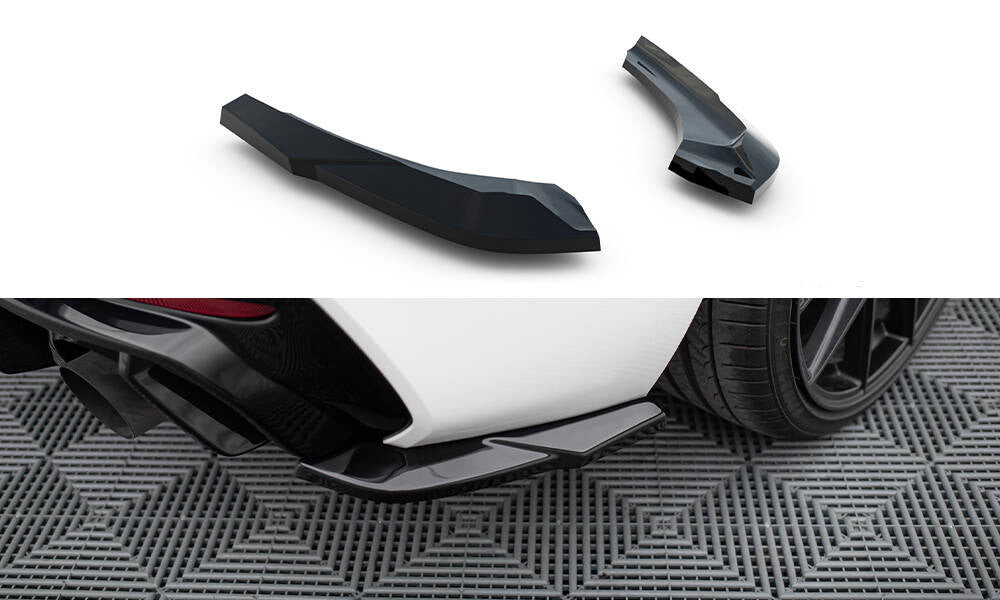 Maxton Design Heck Ansatz Flaps Diffusor V.5 passend für (Für heckansatz v.3) BMW 1er M-Paket / M140i F20 Facelift schwarz Hochglanz