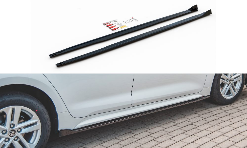 Maxton Design Street+ Seitenschweller Leisten passend für Toyota Corolla XII Touring Sports schwarz Hochglanz