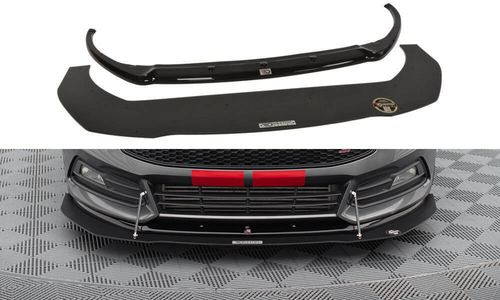 Maxton Design Hybrid Street+ Spoilerlippe Front Ansatz V.1 passend für Ford Focus ST Mk3 FL