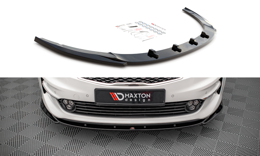 Maxton Design Street+ Spoilerlippe Front Ansatz V.2 passend für Kia Optima Mk4 schwarz Hochglanz