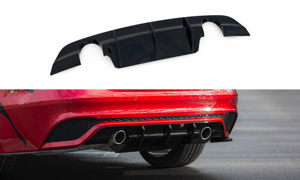 Maxton Design Diffusor Heck Ansatz passend für Jaguar XE R-Dynamic X760 Facelift schwarz Hochglanz