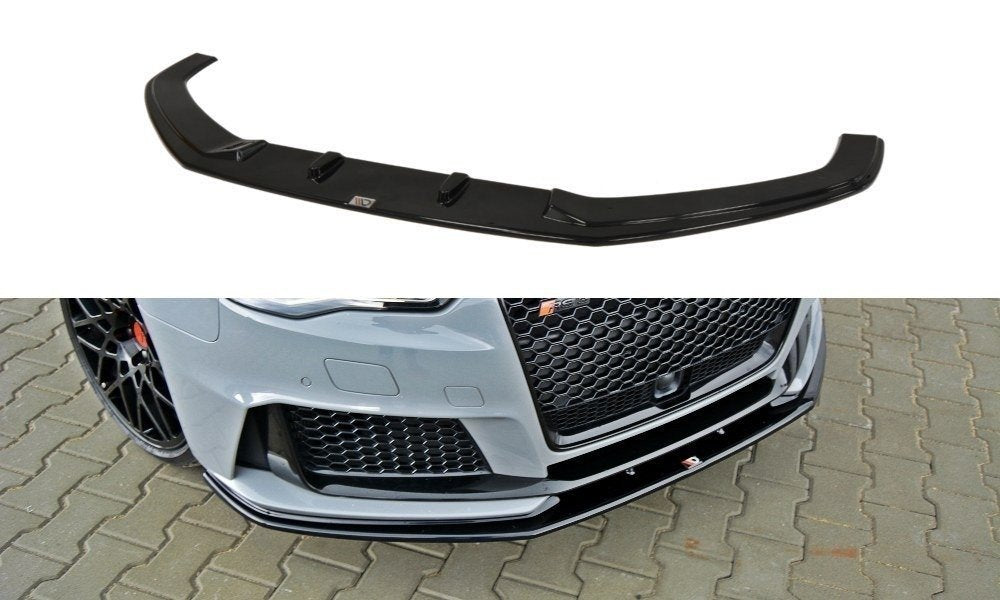 Maxton Design Street+ Spoilerlippe Front Ansatz V.2 passend für Audi RS3 8V Sportback schwarz Hochglanz