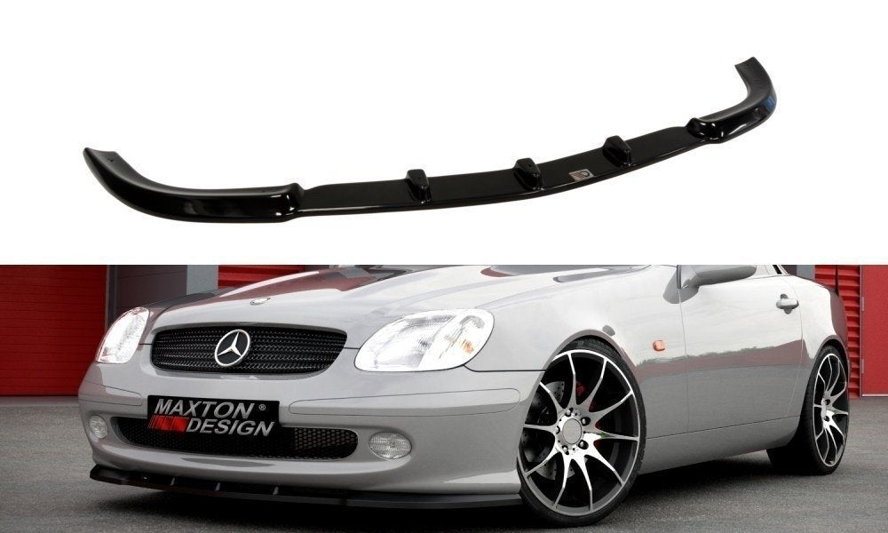 Maxton Design Street+ Spoilerlippe Front Ansatz passend für MERCEDES SLK R170 schwarz Hochglanz