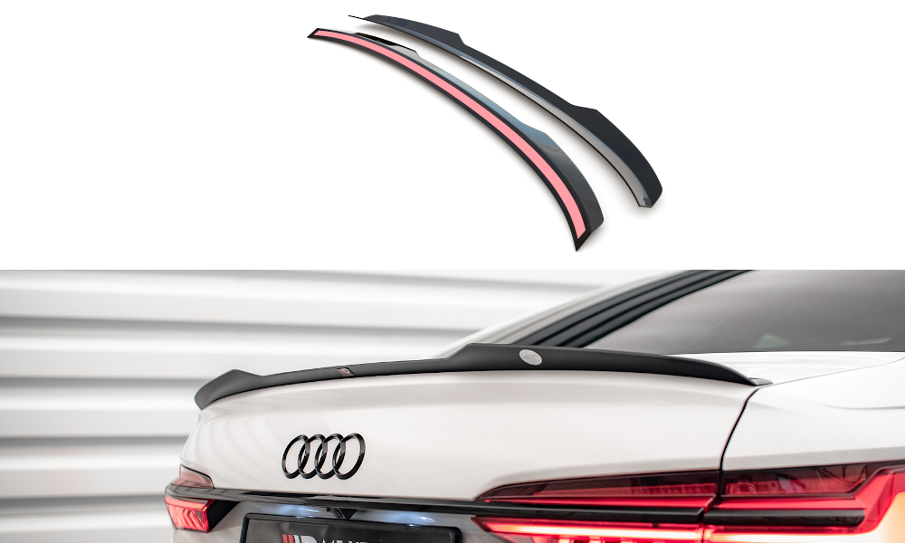 Maxton Design Spoiler CAP passend für Audi A6 Limousine C8 / C8 Facelift schwarz Hochglanz