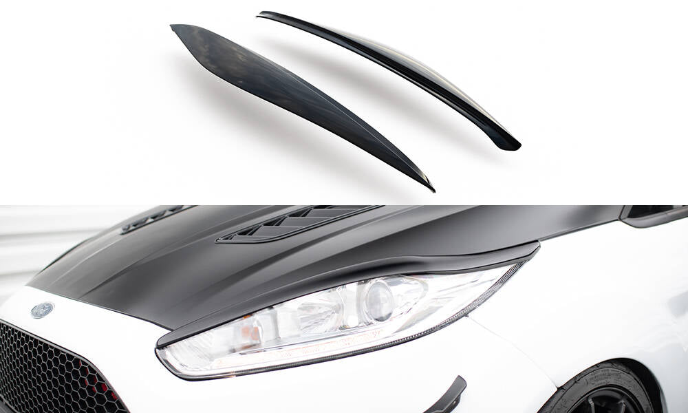 Maxton Design Scheinwerfer Blenden Böser Blick V.1 passend für Ford Fiesta ST / ST-Line / Standard Mk7 FL schwarz Hochglanz