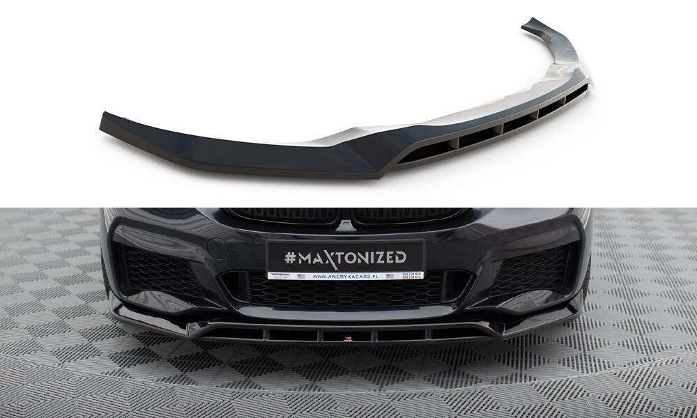 Maxton Design Street+ Spoilerlippe Front Ansatz passend für BMW 6er GT M-Paket G32 schwarz Hochglanz