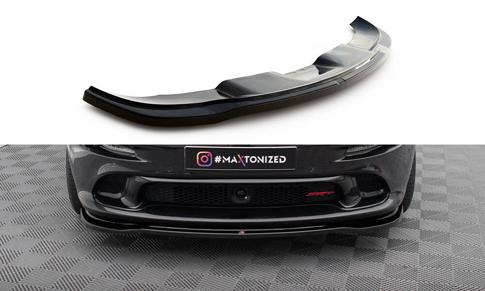 Maxton Design Street+ Spoilerlippe Front Ansatz passend für Jeep Grand Cherokee SRT WK2 Facelift schwarz Hochglanz