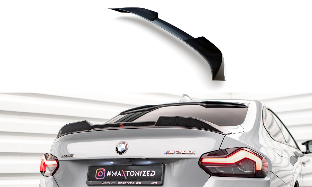 Maxton Design Spoiler CAP 3D passend für BMW 2 Coupe G42 / M2 G87 schwarz Hochglanz