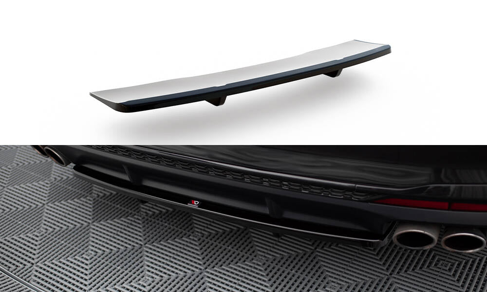 Maxton Design Street+ Mittlerer Diffusor RACE passend für Audi S4 B9 Facelift schwarz Hochglanz