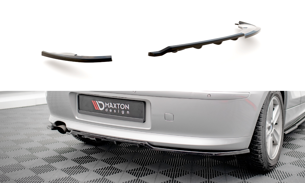 Maxton Design Street+ Mittlerer Diffusor RACE passend für BMW 1er E81 Facelift schwarz Hochglanz