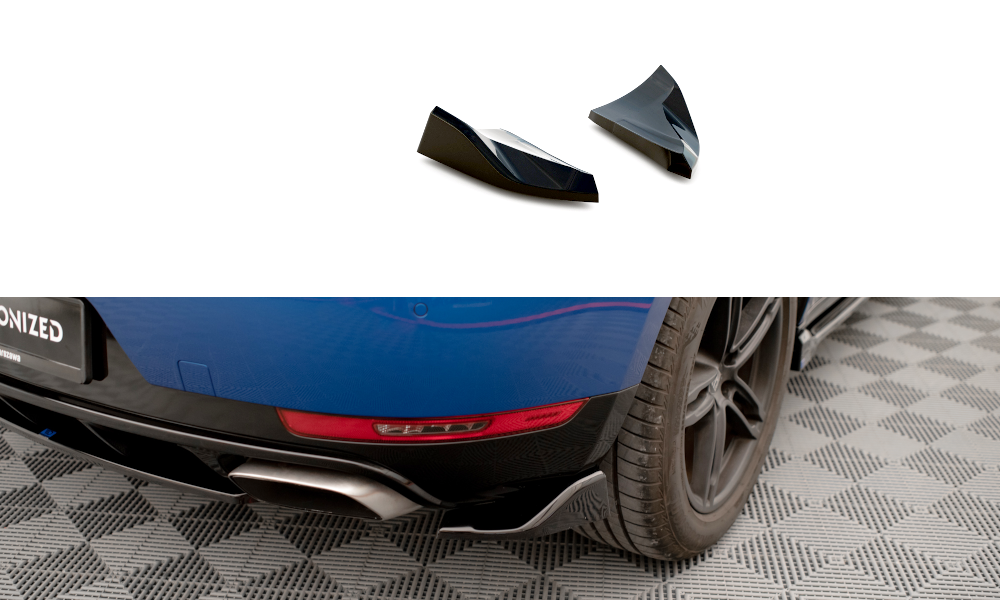 Maxton Design Heck Ansatz Flaps Diffusor passend für Porsche Macan Mk1 schwarz Hochglanz