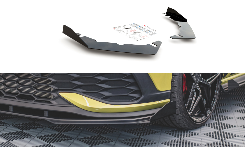 Maxton Design Flaps VW Golf GTI Clubsport Mk8 schwarz Hochglanz für Volkswagen Golf Mk8