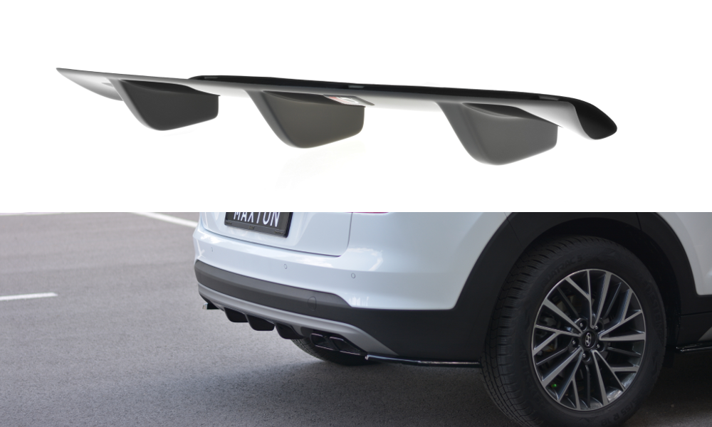 Maxton Design Diffusor Heck Ansatz passend für Hyundai Tucson Mk3 Facelift schwarz Hochglanz