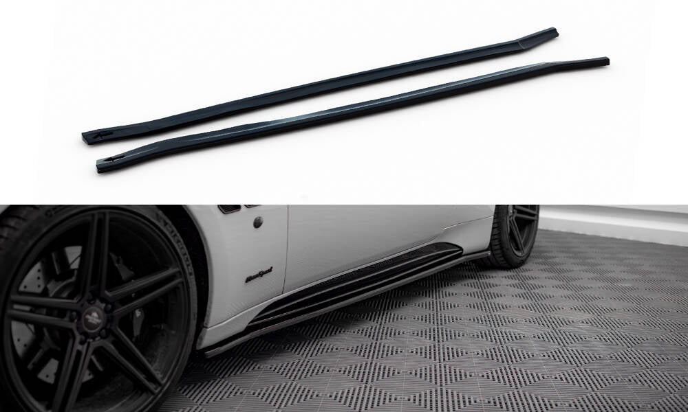 Maxton Design Street+ Seitenschweller Leisten passend für Maserati Granturismo S Mk1 schwarz Hochglanz