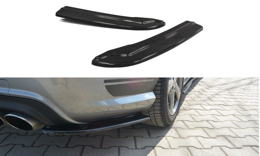 Maxton Design Heck Ansatz Flaps Diffusor passend für Mercedes-Benz C Limousine / Kombi AMG-Line W204 / S204 schwarz Hochglanz