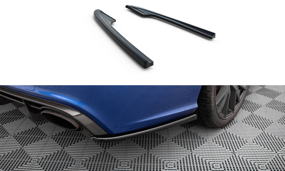 Maxton Design Heck Ansatz Flaps Diffusor V.2 passend für Audi RS6 C7 / C7 Facelift schwarz Hochglanz