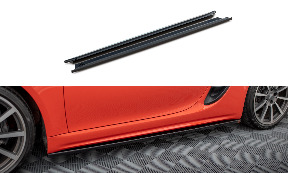 Maxton Design Street+ Seitenschweller Leisten passend für Porsche 718 Cayman 982c schwarz Hochglanz