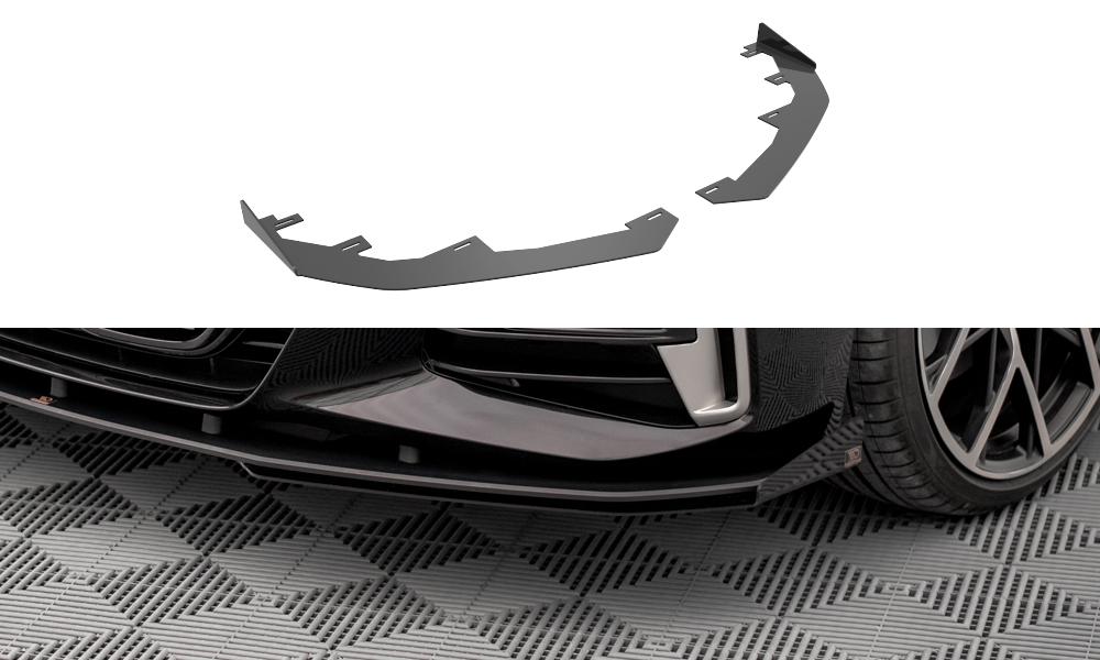 Maxton Design Front Stoßstange Flaps passend für BMW 4er M-Paket / M440i G22 / G23 / G22 Facelift / G23 Facelift schwarz Hochglanz