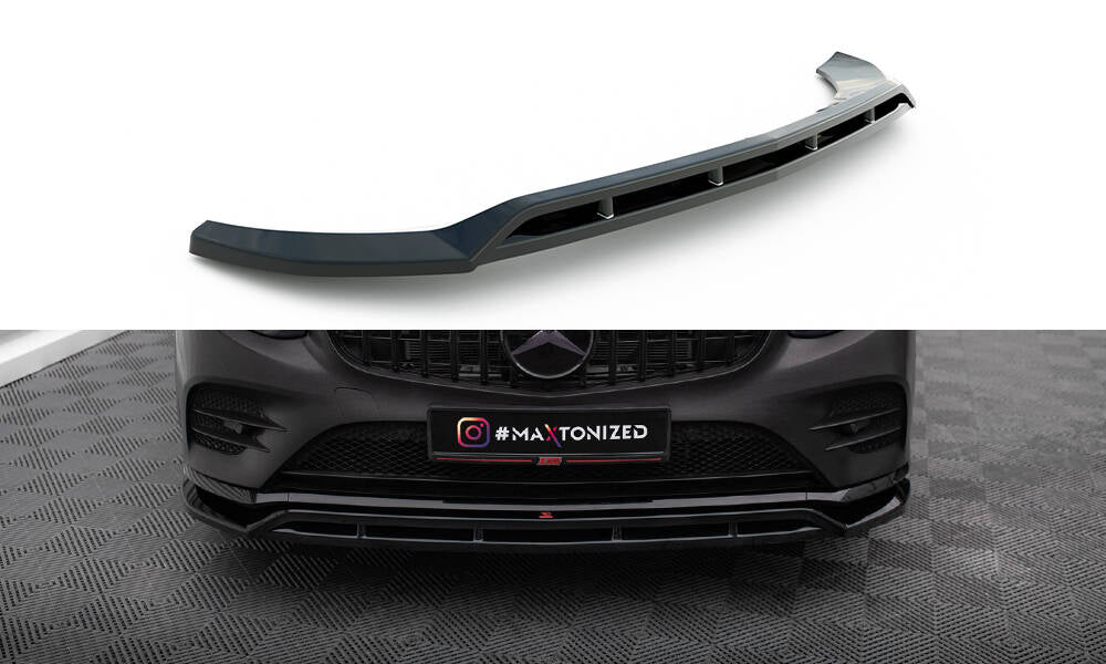Maxton Design Street+ Spoilerlippe Front Ansatz passend für Mercedes-Benz GLC Coupe AMG-Line /43 AMG C253 schwarz Hochglanz