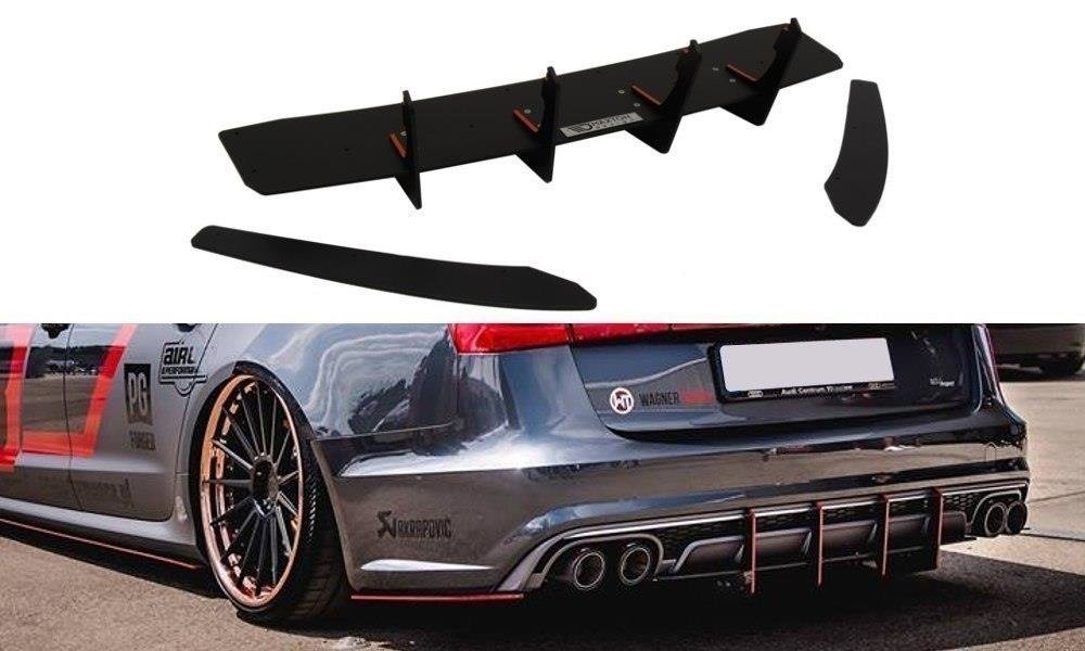 Maxton Design Heckschürze passend für & Heck Ansatz Flaps Diffusor passend für Audi S6 C7 FL