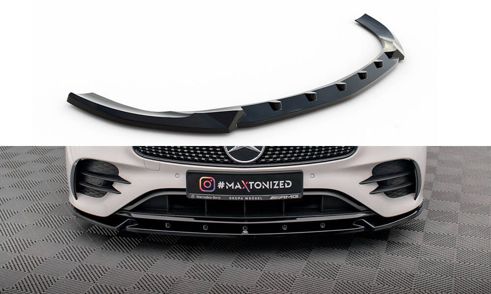 Maxton Design Street+ Spoilerlippe Front Ansatz V.2 passend für Mercedes-Benz E-Klasse W213 Coupe Facelift (C238 Facelift) / Cabriolet (A238 Facelift) AMG-Line / 53 AMG schwarz Hochglanz