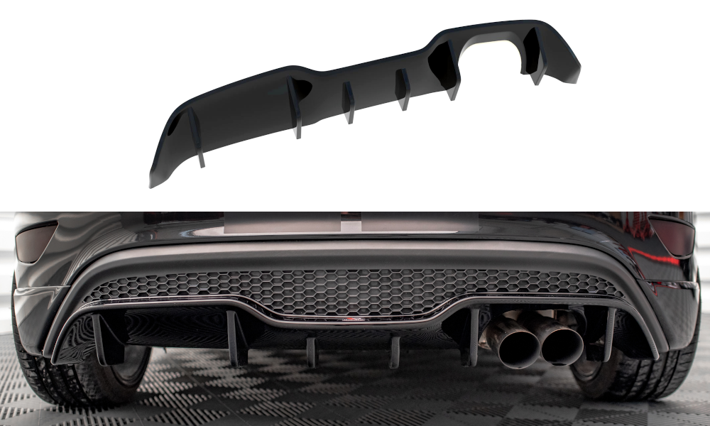 Maxton Design Diffusor Heck Ansatz für Ford Fiesta ST (5-Türige version) Mk7 Facelift schwarz matt