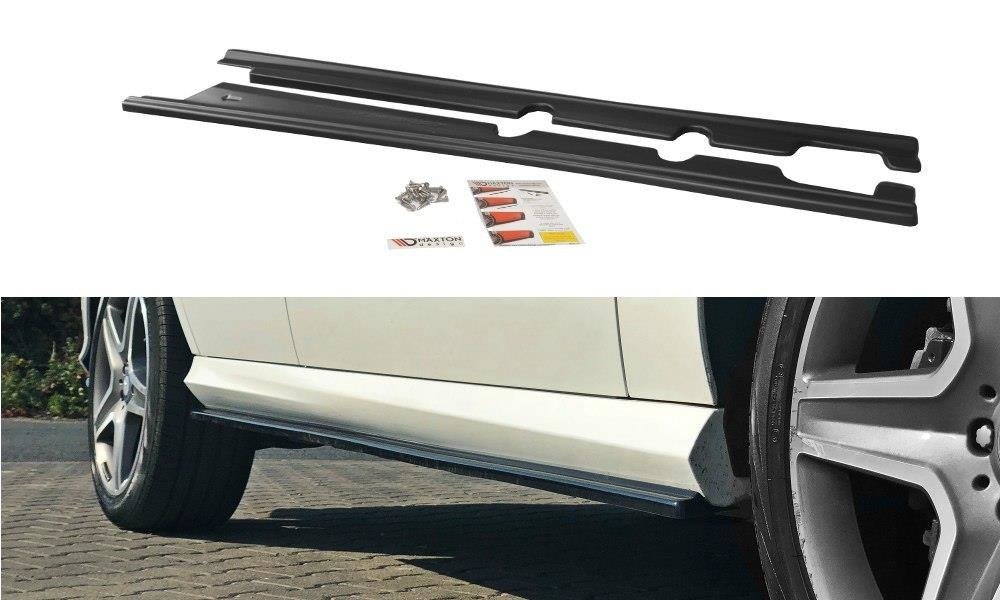 Maxton Design Street+ Seitenschweller Leisten passend für Mercedes GLE W166 AMG-Line schwarz Hochglanz