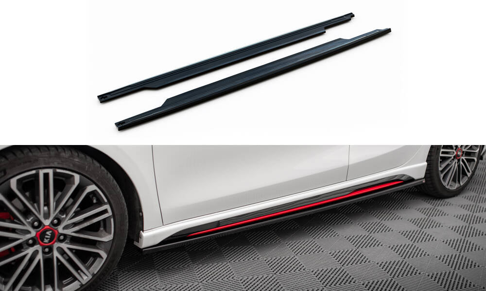 Maxton Design Street+ Seitenschweller Leisten passend für Kia Ceed GT Mk3 schwarz Hochglanz