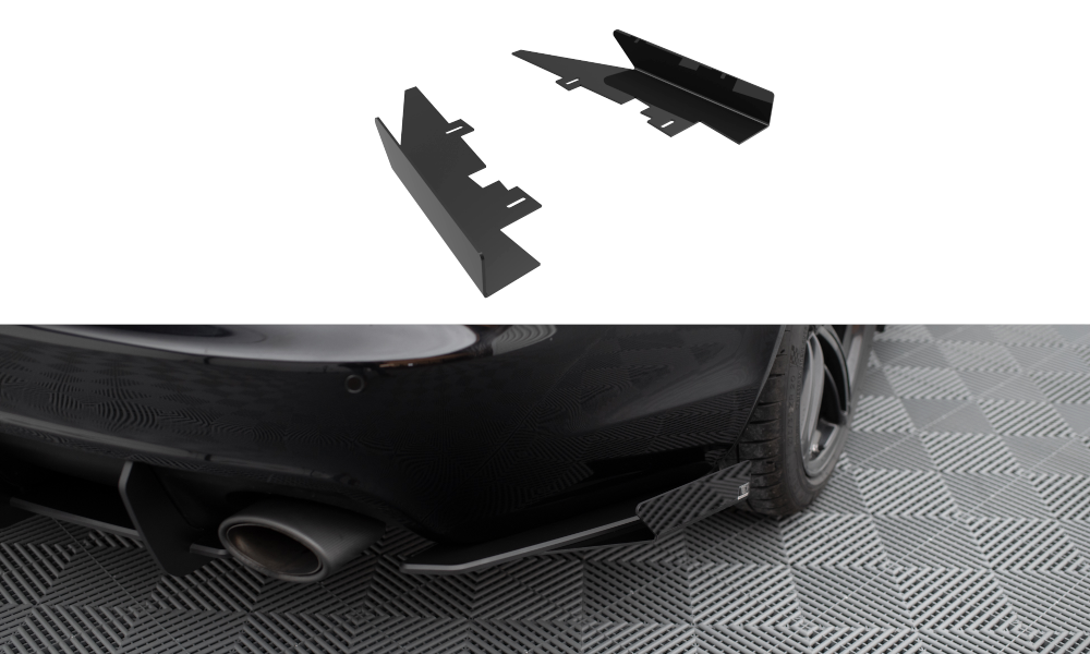 Maxton Design Hintere Seiten Flaps passend für Audi RS6 Avant C6 schwarz Hochglanz