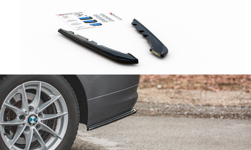 Maxton Design Heck Ansatz Flaps Diffusor für BMW 3er E91 Facelift Carbon Look