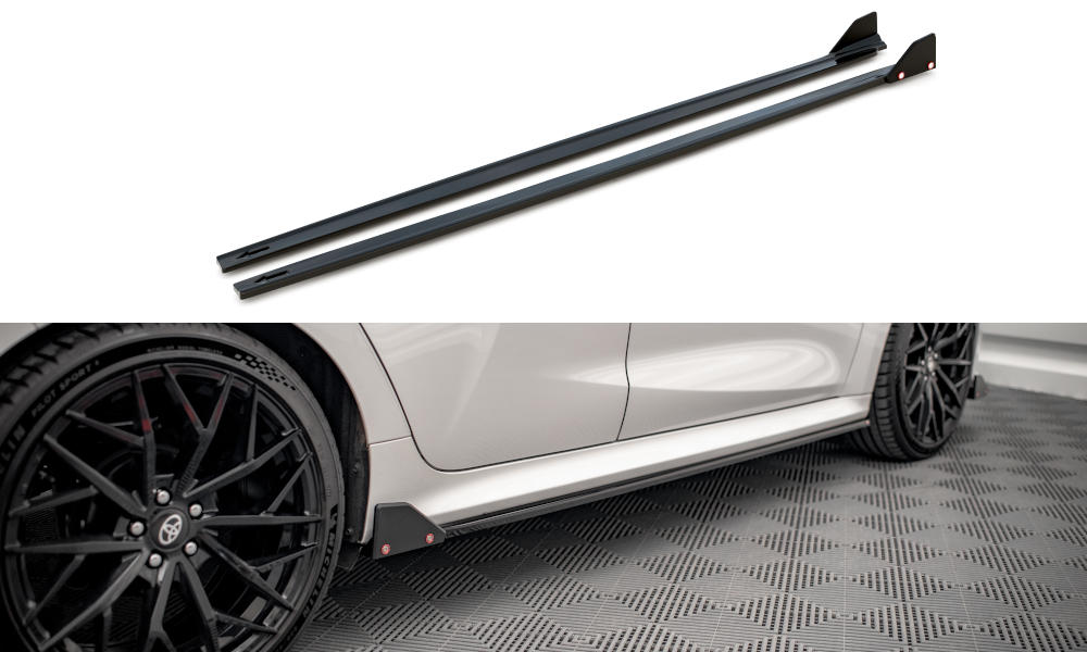 Maxton Design Street+ Seitenschweller Leisten passend für V.1 + Flaps passend für Toyota Yaris Mk4