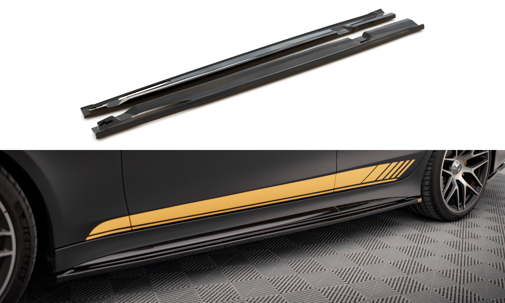 Maxton Design Street+ Seitenschweller Leisten passend für Mercedes-AMG GT 63S 4-Door Coupe X290 schwarz Hochglanz