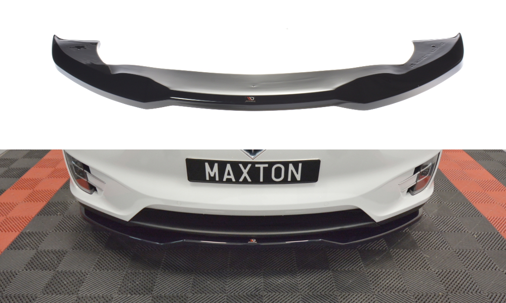 Maxton Design Street+ Spoilerlippe Front Ansatz V.2 passend für TESLA MODEL X schwarz Hochglanz