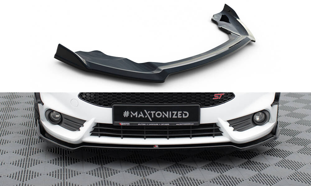 Maxton Design Street+ Spoilerlippe Front Ansatz V.5 passend für Ford Fiesta ST Mk7 Facelift schwarz Hochglanz