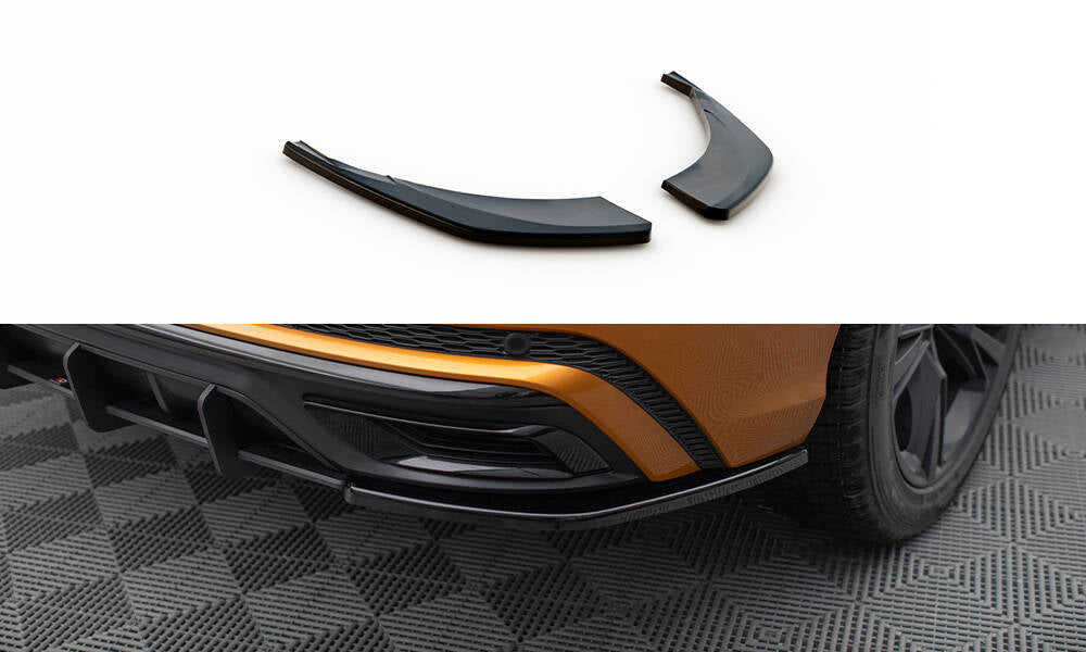 Maxton Design Heck Ansatz Flaps Diffusor passend für Audi Q8 S-line Mk1 schwarz Hochglanz