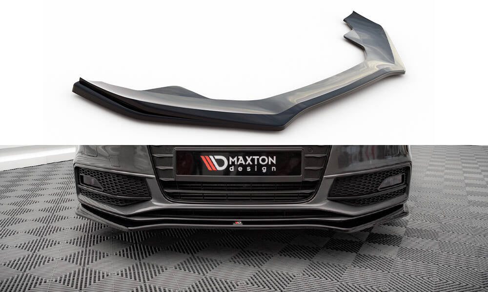 Maxton Design Street+ Spoilerlippe Front Ansatz V.4 passend für Audi A4 S-Line / S4 B8 Facelift schwarz Hochglanz