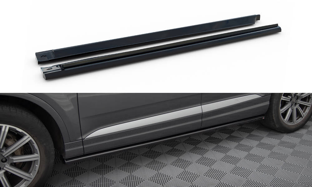 Maxton Design Street+ Seitenschweller Leisten passend für Audi Q7 Mk2 schwarz Hochglanz