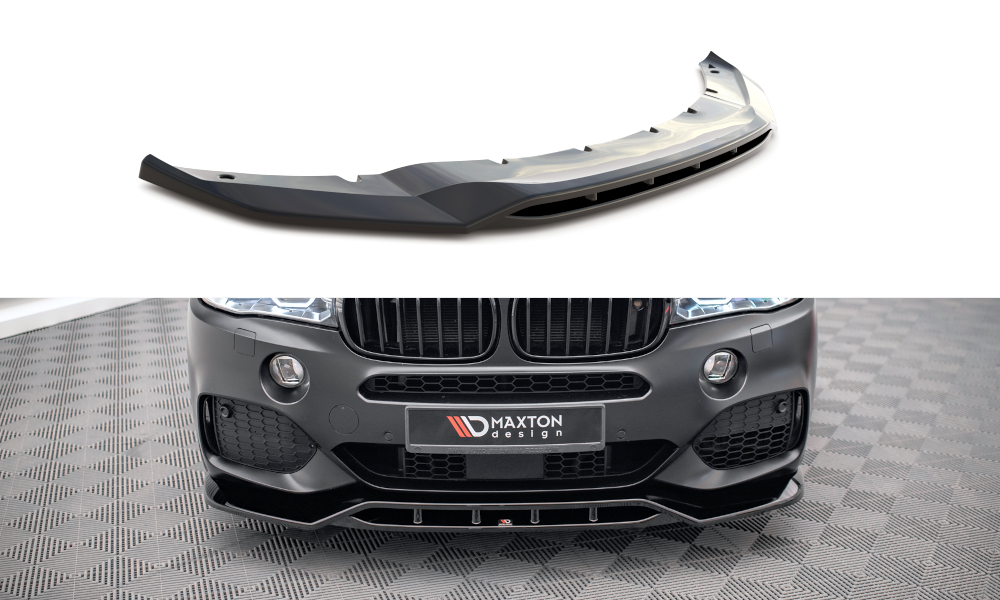 Maxton Design Street+ Spoilerlippe Front Ansatz V.2 passend für BMW X5 M-Paket F15 schwarz Hochglanz
