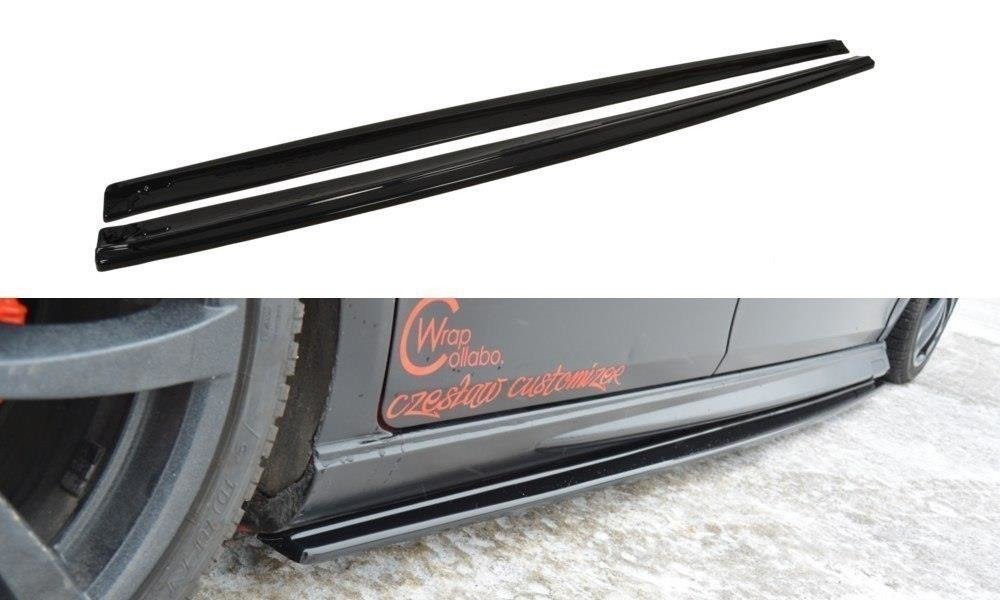 Maxton Design Street+ Seitenschweller Leisten passend für Seat Leon MS Design Mk2 schwarz Hochglanz