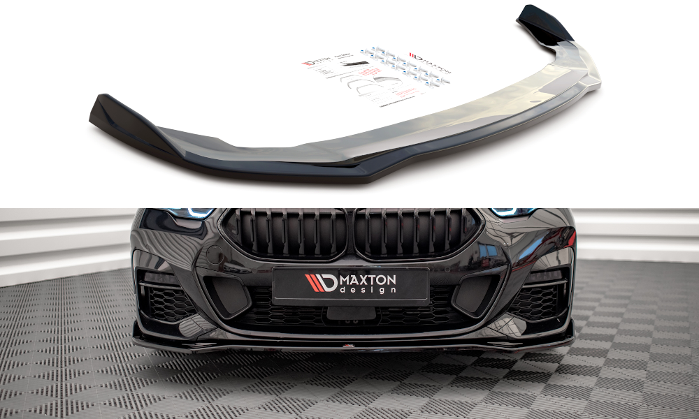 Maxton Design Street+ Spoilerlippe Front Ansatz V.3 passend für BMW 2 Gran Coupe M-Paket / M235i F44 schwarz Hochglanz