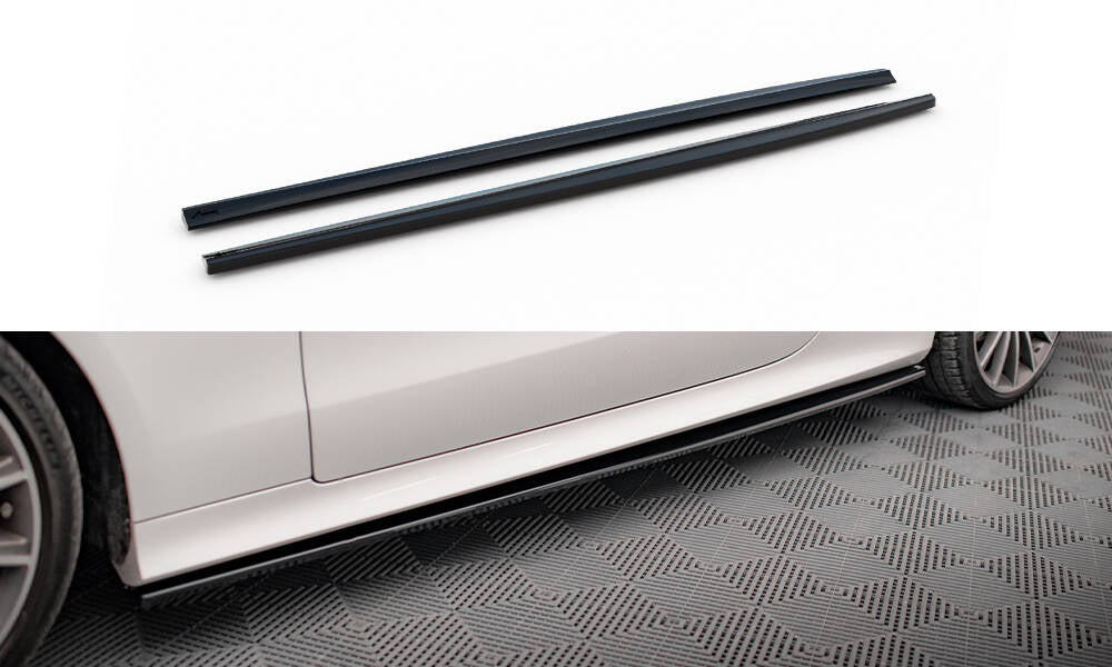 Maxton Design Street+ Seitenschweller Leisten passend für Mercedes-Benz E-Klasse W213 Coupe (C238) / Cabriolet (A238) AMG-Line / 53 AMG schwarz Hochglanz