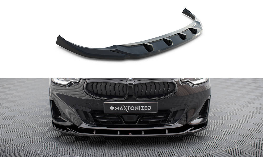 Maxton Design Street+ Spoilerlippe Front Ansatz V.3 passend für BMW 2 Coupe G42 schwarz Hochglanz