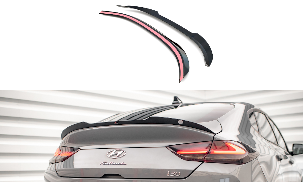 Maxton Design Spoiler CAP passend für Hyundai I30 Fastback N-Line Mk3 schwarz Hochglanz