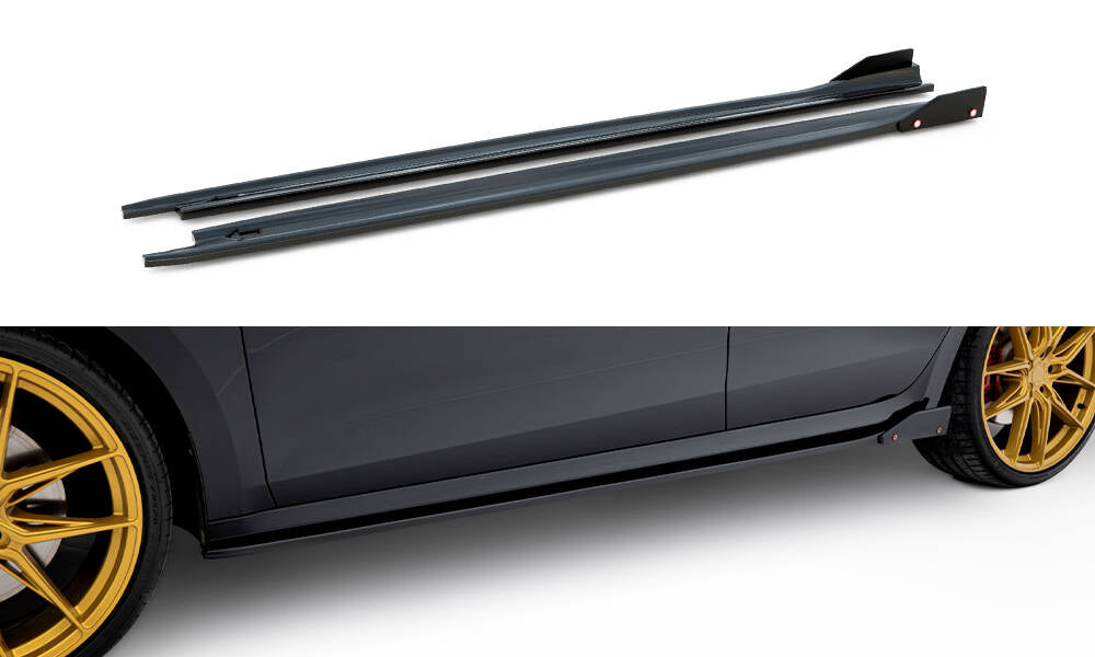 Maxton Design Street+ Seitenschweller Leisten V.2 passend für + Flaps passend für Skoda Octavia RS Liftback / Combi Mk4 Facelift