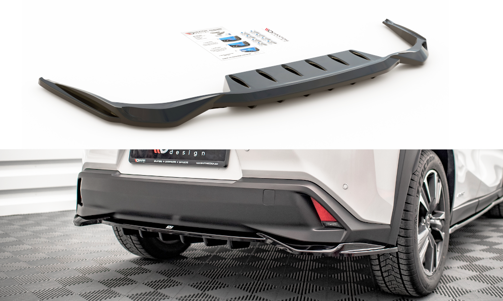 Maxton Design Street+ Mittlerer Diffusor RACE passend für Lexus UX Mk1 schwarz Hochglanz