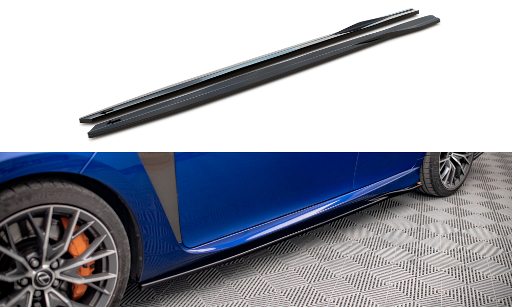 Maxton Design Street+ Seitenschweller Leisten passend für Lexus GS F Mk4 Facelift schwarz Hochglanz