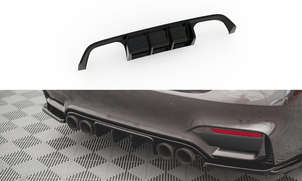 Maxton Design Diffusor Heck Ansatz passend für BMW M4 F82 schwarz Hochglanz