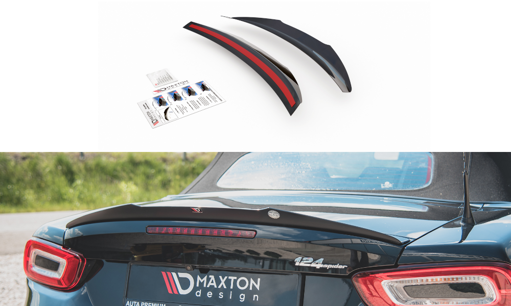 Maxton Design Spoiler CAP passend für Abarth 124 Spider schwarz Hochglanz