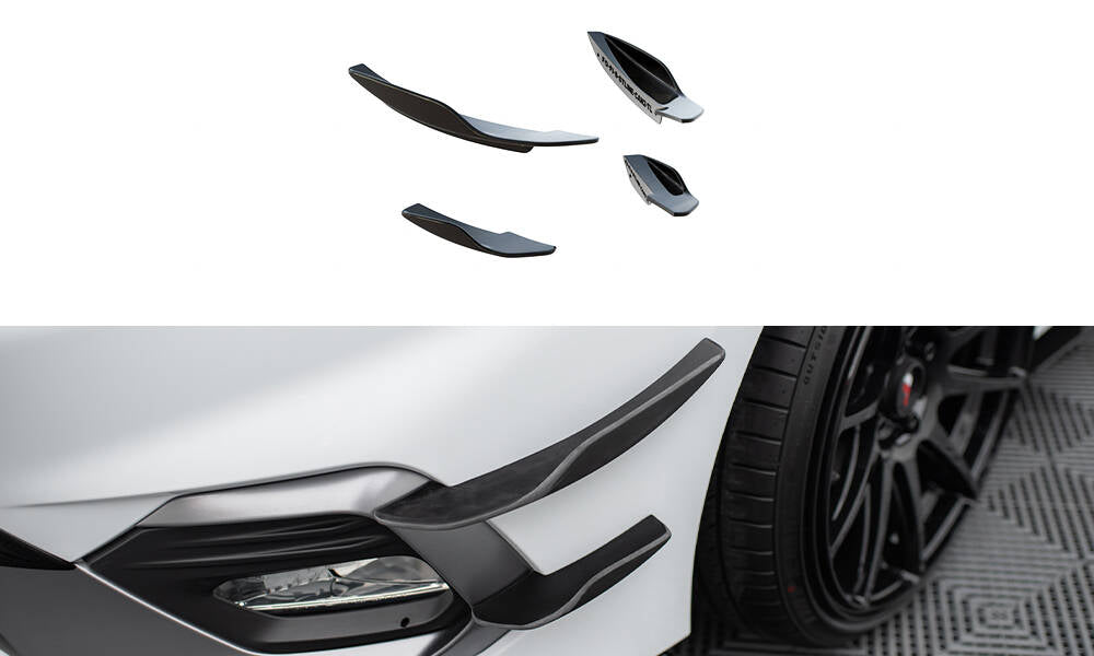 Maxton Design Stoßstangen Flaps Wings vorne Canards passend für V.2 Ford Fiesta Mk8 ST / ST-Line